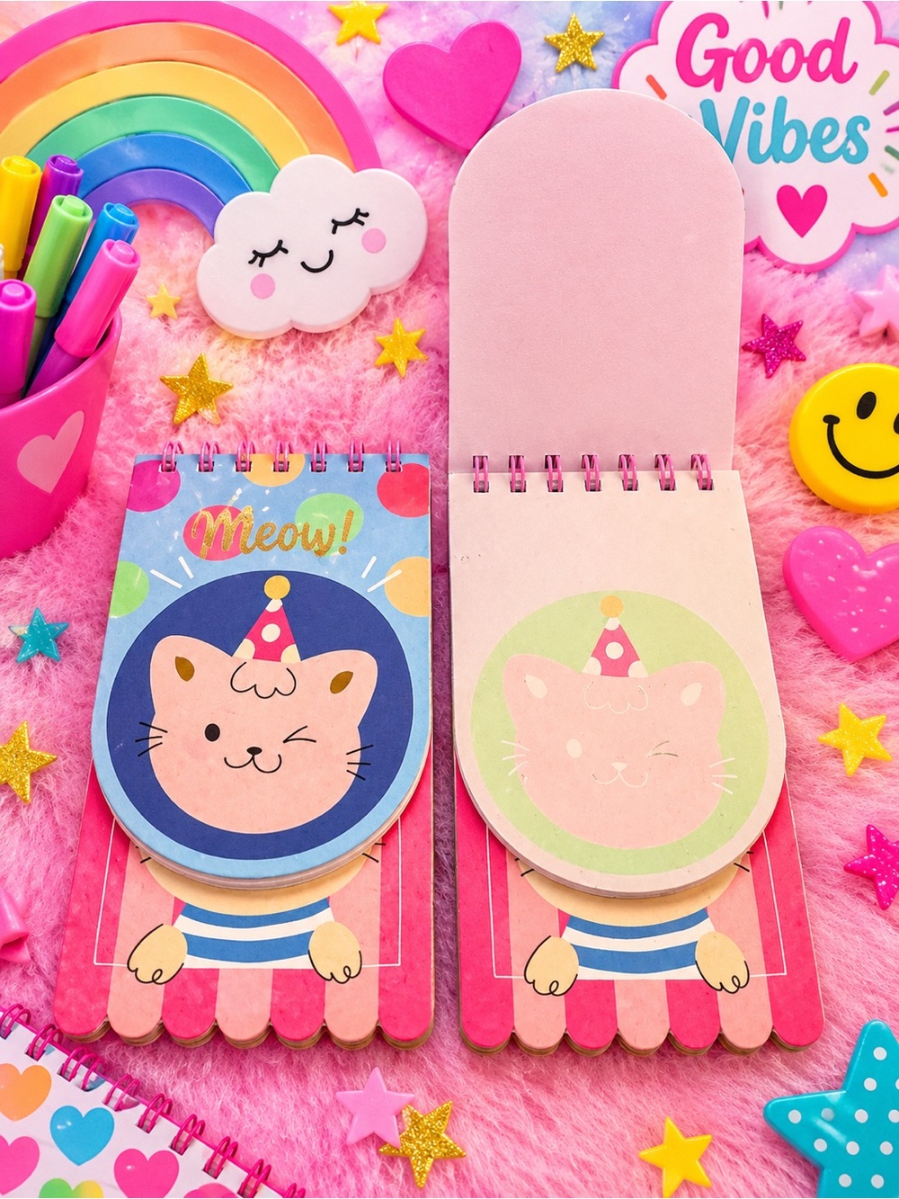 Cute Cat Party Notepad - NWOT 100 sheets